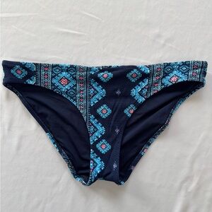 Aerie Navy and Aqua Patterned Bikini Bottom